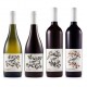 Bottiglie di vino bianco e rosso con etichette stampate su carta adesiva vergata avorio Mastertac Classic Laser