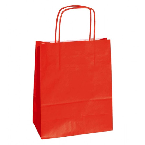 Shopper in carta twisted rosso cordino