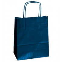 Shopper in carta twisted blu cordino
