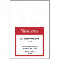 Poliestere per stampa laser - Pet adesivo argento