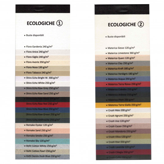 Campionario carte ecologiche – Ecologiche 1 e Ecologiche 2