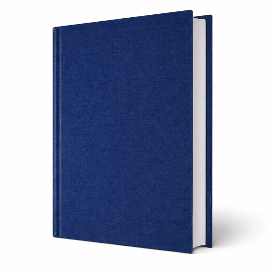 Copertina tesi rigida Athena Blu effetto tessuto