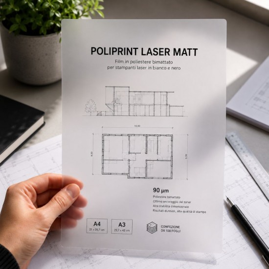 Poliprint Laser Matt Film in poliestere bimattato