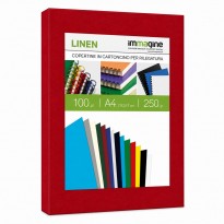 Copertine in cartoncino Linen rosso scuro A4 250 g per rilegature