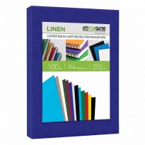 Copertine in cartoncino Linen blu royal A4 250 g per rilegature