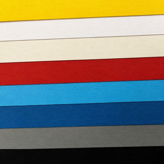 Dettaglio della trama telata fine del cartoncino Clairefontaine Linen nei vari colori
