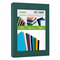 Copertine in cartoncino Linen verde A4 250 g per rilegature