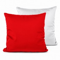 Federa cuscino bicolore 40×40 cm Bianco/Rosso in poliestere con retro in cotone