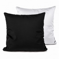 Federa cuscino bicolore 40×40 cm Bianco/Nero con fronte bianco in poliestere e retro nero in cotone