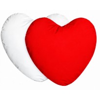Federa cuscino bicolore a cuore 40×40 cm – fronte in poliestere e retro in cotone – Bianco/Blu