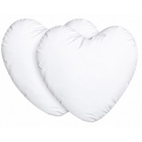 Federa cuscino a cuore 40×40 cm – fronte e retro in poliestere – Bianco/Bianco