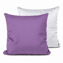 Federa cuscino bicolore 40×40 cm Bianco/Viola con fronte bianco in poliestere e retro viola in cotone