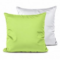 Federa cuscino bicolore 40×40 cm Bianco/Lime con fronte bianco in poliestere e retro lime in cotone