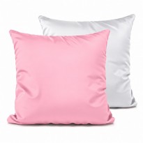 Federa cuscino bicolore POLIESTERE quadrata 40×40 cm retro in cotone – Bianco/Rosa