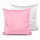 Federa cuscino bicolore POLIESTERE quadrata 40×40 cm retro in cotone – Bianco/Rosa