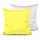 Federa cuscino bicolore 40×40 cm Bianco/Giallo con fronte bianco in poliestere e retro giallo in cotone