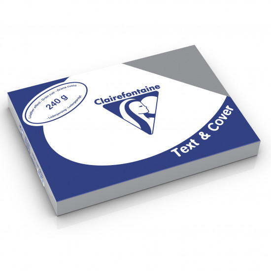 Copertine per rilegature - Clairefontaine Grain Cuir Grigio